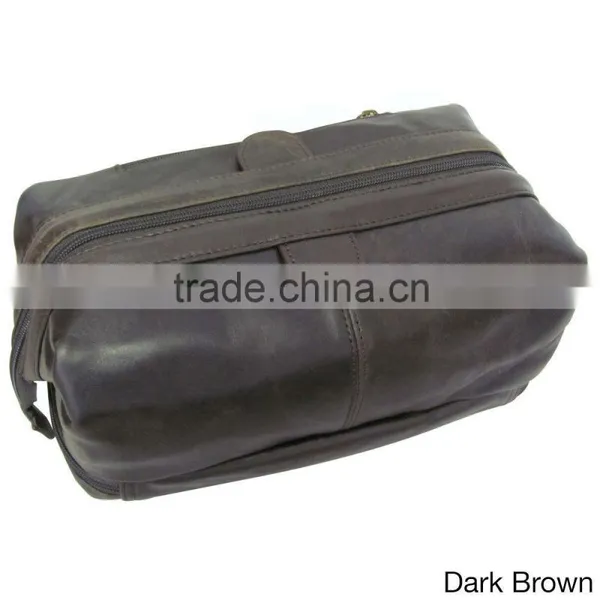 Guangzhou Supplier Leather Toiletry Bag Mens Wash Bag Travel Organizaer Bag photo-2