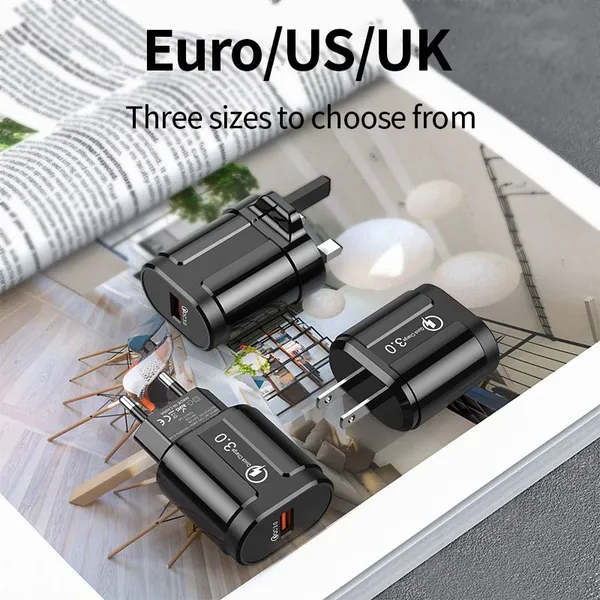 QC 3.0 Quick Charge USB Charger 1USB Port 5V 2.1A Fast Charger EU US Plug Color Wall Charger Adapter For IPhone for Xiaomi photo-5