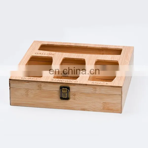 Natural Bamboo Wood Sandwich Ziplock Reusable Home Food Storage Bags Rack Organizer With Lid Eco Friendly 12 Kitchen & Tabletop photo-2