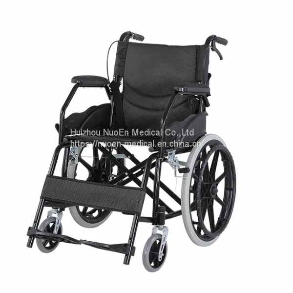 China Factory Portable Foldable Manual Wheelchair 24 Inch Solid Tire Wheelchair With Armrest for the Elderly and Disabled