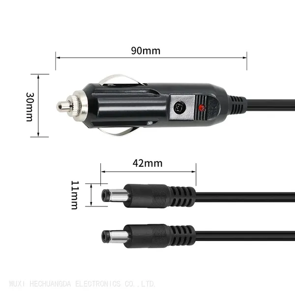 High Quality Cigarette Lighter Plug to DC Plug Power Cable 12V 24V Cigarette Lighter Adapter Charge Cable