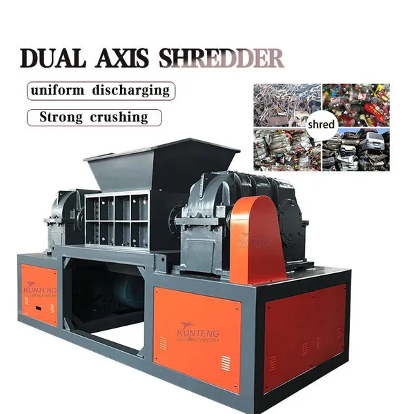 Iron Drum Double Axis Shredder Paper Tube Copper Plate Shredding Equipment EPC