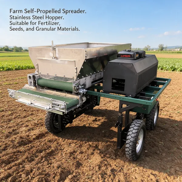 Remote Control Orchard Tree Root Fertilizer Spreader Belt Conveyor Side Discharge Organic Manure Machine