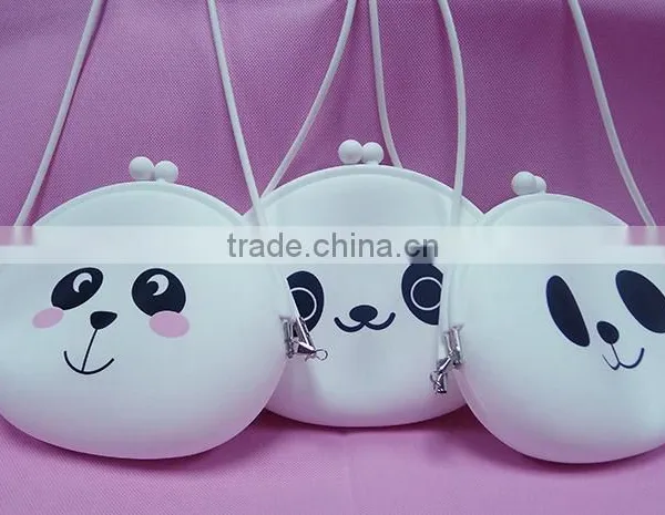 2015 High Grade Silicone Cute Panda Shaped Purses/ Fashion Bags/white Purses photo-3