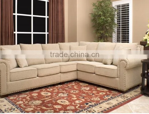 Fabric Cover Living Room Sofa Set With Metal Nails XYN2054