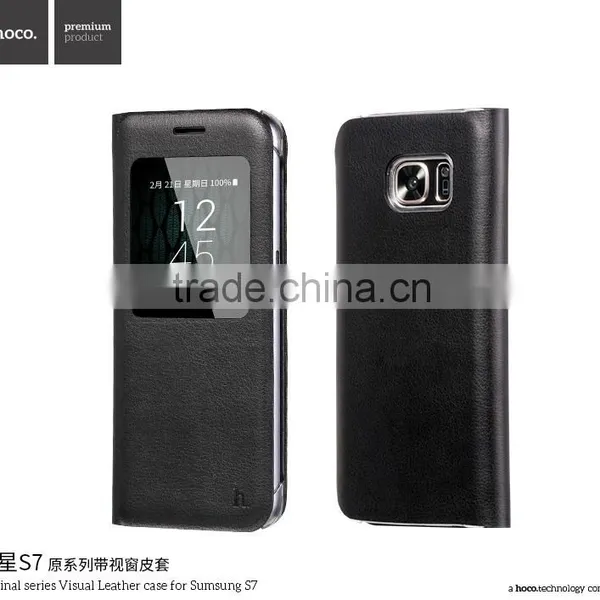 Hoco Flip PU Leather Case For Samsung S7 Original Series Leather View Window Protective Case For S7 TB-0259 photo-2