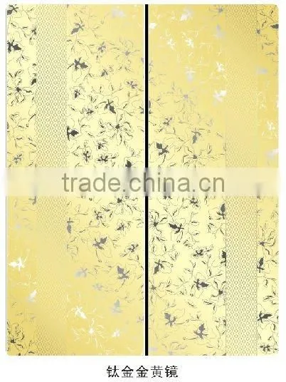 ROCK BOTTOM PRICE Golden Yellow Decorative Mirror/interior Door Glass/background Wall Glass/cabinet Glass/TJ/CJ-flower Heart photo-6