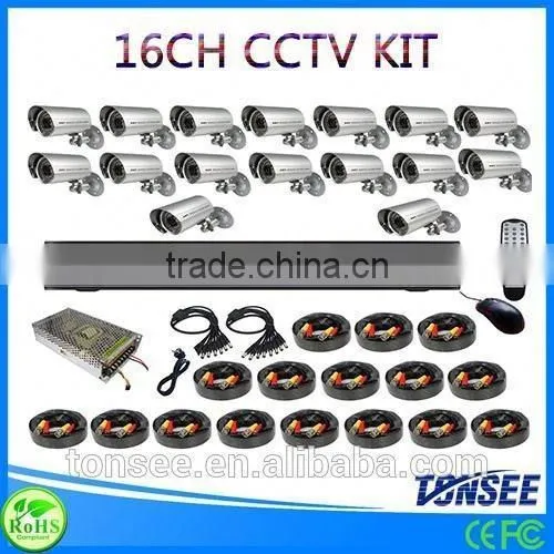 Digital Camera Kit Fire Cabinet 16CH CCTV DVR With 800TVL CMOS IR Bullet Cameras Dvr Kit