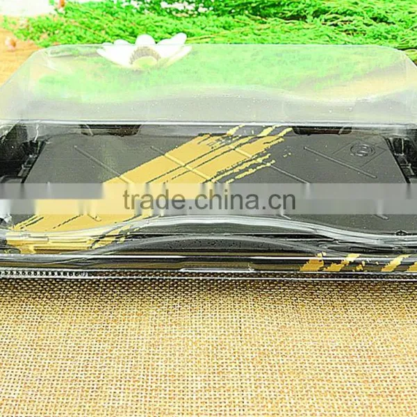 New OPS Plastic Disposable Embossing Sushi Box Tray With Curve Brim photo-2