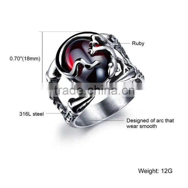 Latest Fashion Antique Stainless Steel Anchor Design Gey Men Ring photo-6