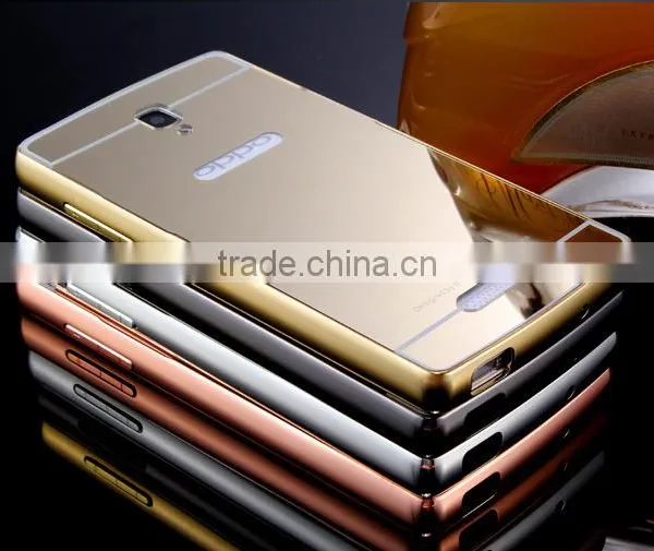Factory Wholesale Metal Bumper Mirror Back Flare Phone Case For OPPO 831 photo-2
