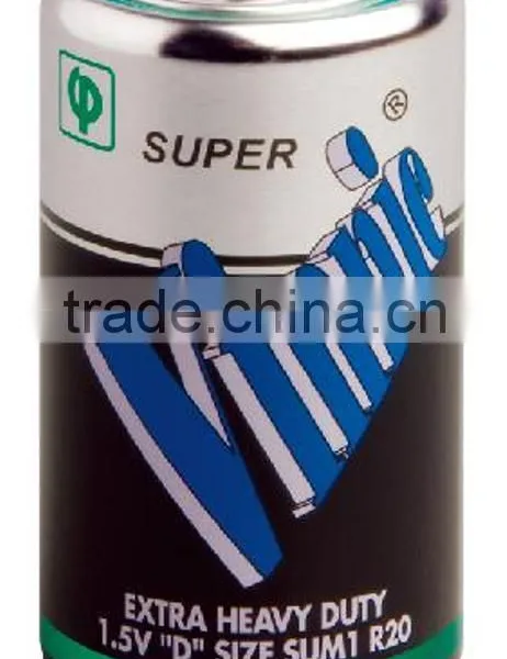 R20 d Battery 1.5v 0% Lead Zinc Chloride Battery(Super)