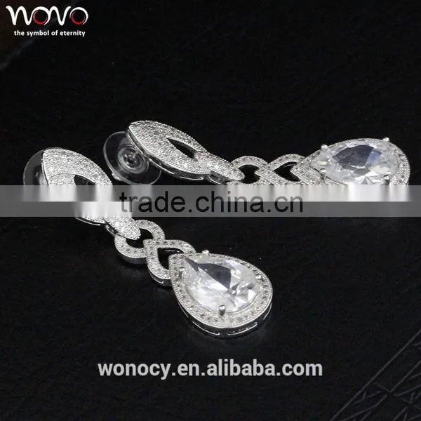 Top Quality Brass Jewelry Sterling Silver Exquisite Zircon Earrings For Women photo-3