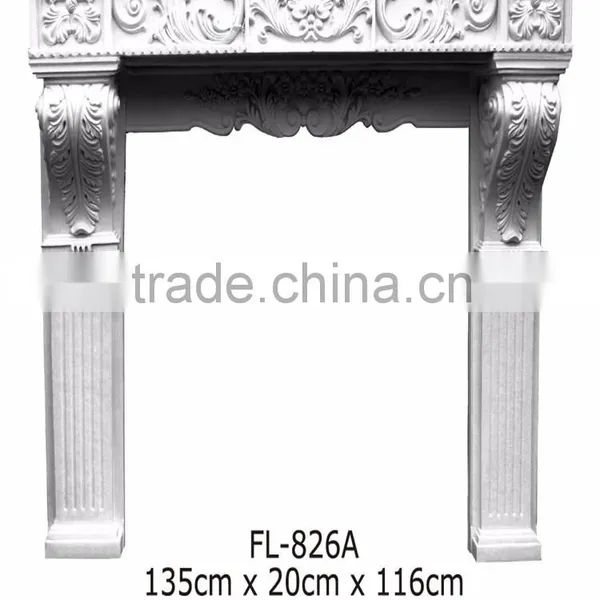 Polystyrene High Quality Beautiful PU Decorative White Marble Fireplace/freestanding Nero Marquina Marble Fireplace photo-2