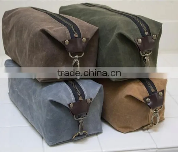 High Quality and Personalized Large Size Mens Waxed Canvas Dopp Kit Supplier's Choice
