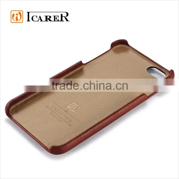 ICARER Back Cover Genuine Leather Case For IPhone 6 With Card Slots photo-3