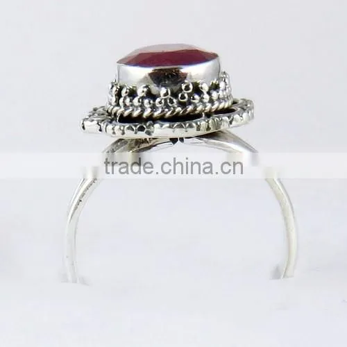 Power Love !! Ruby 925 Sterling Silver Ring, Indian Silver Jewelry, Wholesale Silver Jewellery photo-6