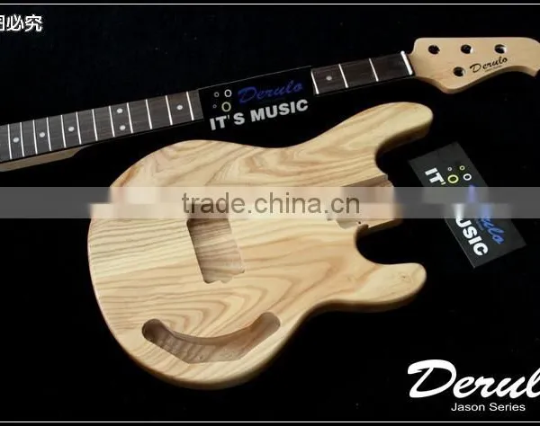 Diy High Quality Ash Wood Unfinished Electric Bass Guitar Kits 4 Strings photo-3
