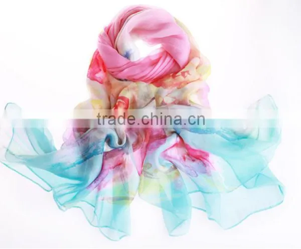 100% Silk Christmas Scarf