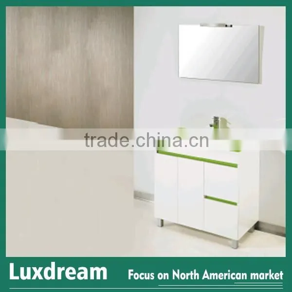 Colorful Glass Basin MDF Cabinet Commercial Bathroom Vanity photo-2