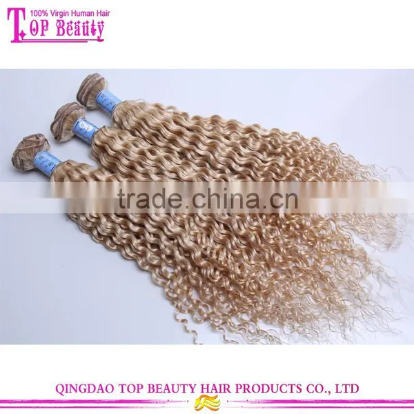 Wholesale Cheap High Quality Long Curly Hair Weave 100% Virgin Indian Human Hair 613 Blonde Hair Weave photo-4