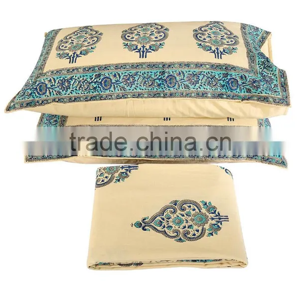 High Quality Bedding Set 100% Cotton Fabric Flower Hand Made Bed Sheet Fabric photo-3