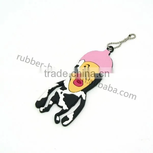 Hot Selling Cartoon Character Water Filled Custom Soft Pvc Keychain photo-2