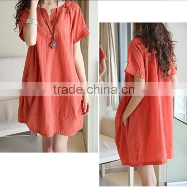 Cotton Linen V-neck Formal Casual Pregnancy Clothing Summer Plus Size photo-5