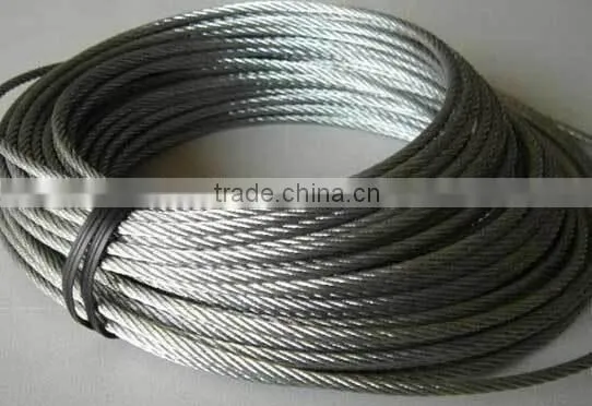 6x61 Steel Wire Galvanized Steel Rope