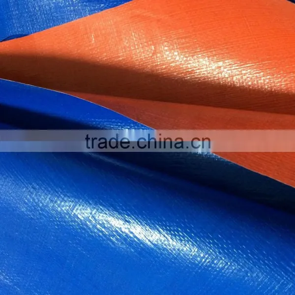 Vinyl Coated Fabric Blue Orange Waterproof Plastic Tarpaulin Canvas photo-2
