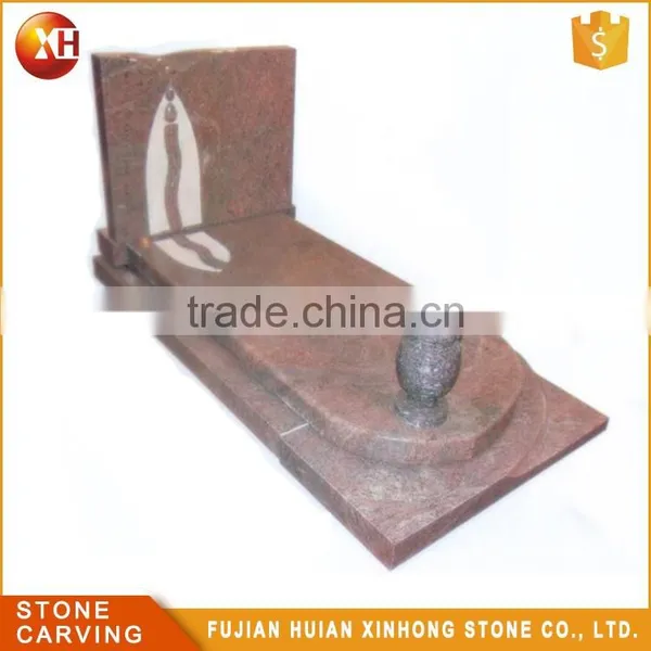 High Quality Granite Carve Rose Headstone photo-4
