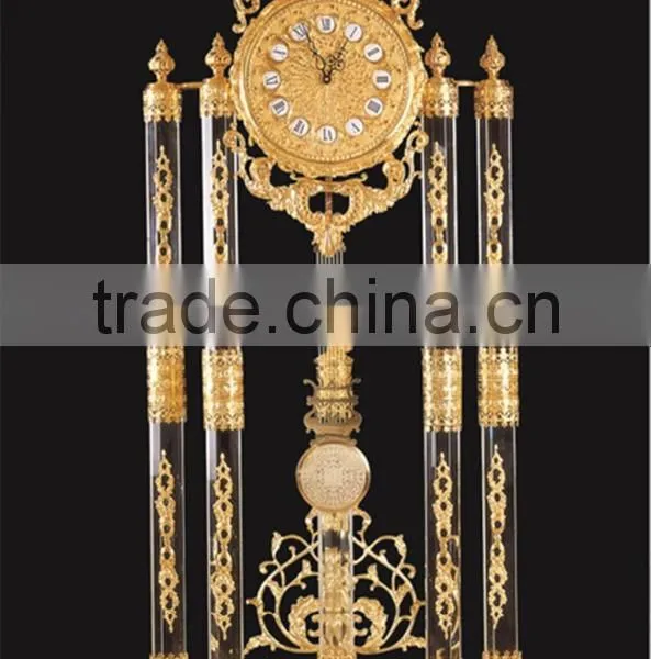European Classic Style Bronze Mounted Floor Clock, Brass With 24K Gold Plated Angels Clock , Bronze Mounted Art photo-2