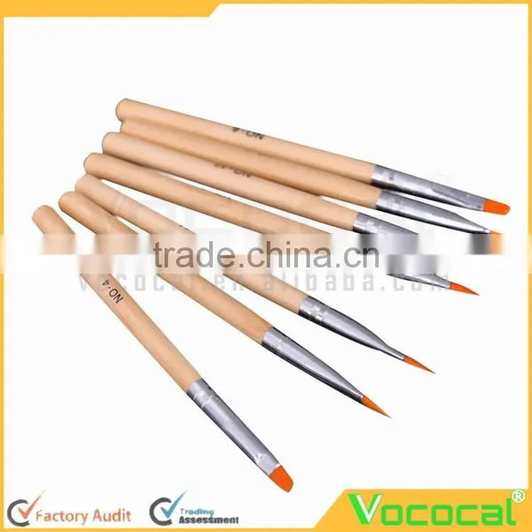 7 PCS Wooden Nail Art Acrylic UV Gel Pen Brush Tool Set Kit photo-4