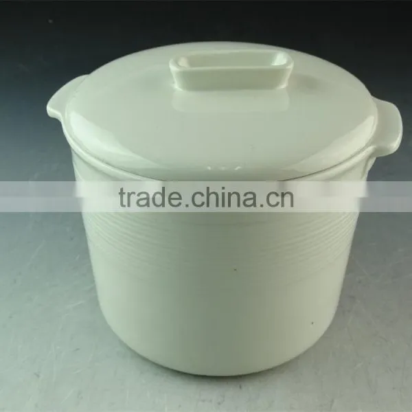 Stock Wholesale Fine Porcelain Ware, Porcelain Soup Tureen for Hotel With Lid