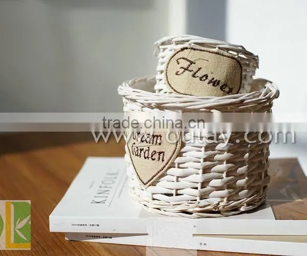 Handmade Decorative Metal Wicker Baskets for Flowers photo-4