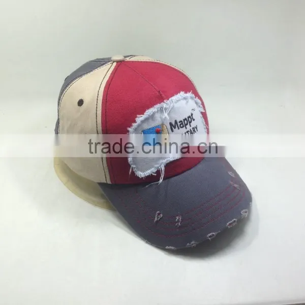Custom Embroidery Patch Washed Distressed Baseball Cap photo-4
