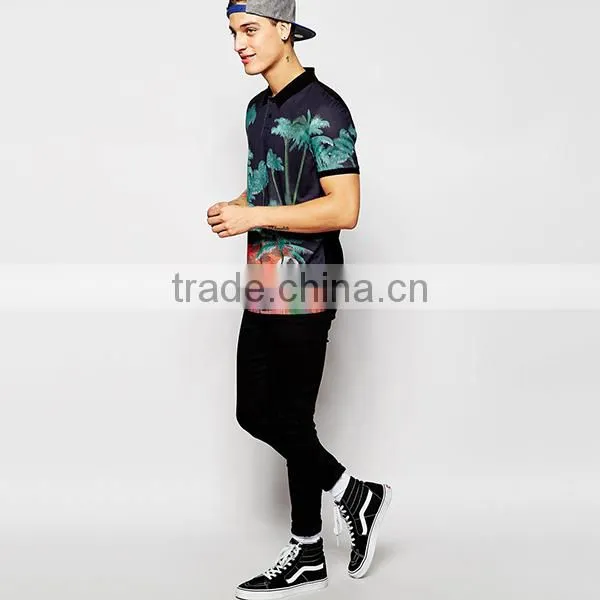 Latest Design Polo Shirt Design With Flamingo Print PS0115A photo-4