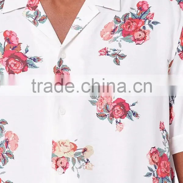 2017 Floral Short Sleeve Button Up Camp Shirt photo-4