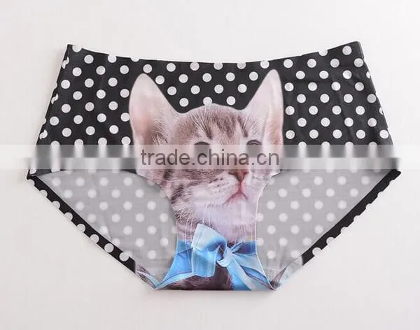 2017 Manufacturer Customized Your Own Brand Design Funny Cute 3D Print 95%Modal 5%Spandex Private Label Women Underwear photo-3