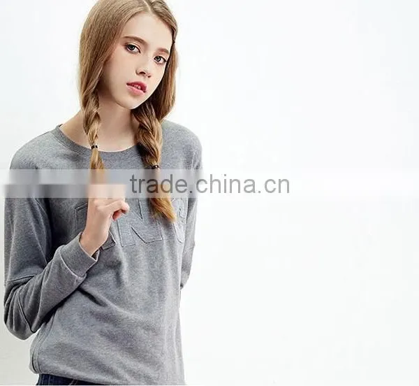 Female Hemp Grey Sets Round Collar Fleece photo-5