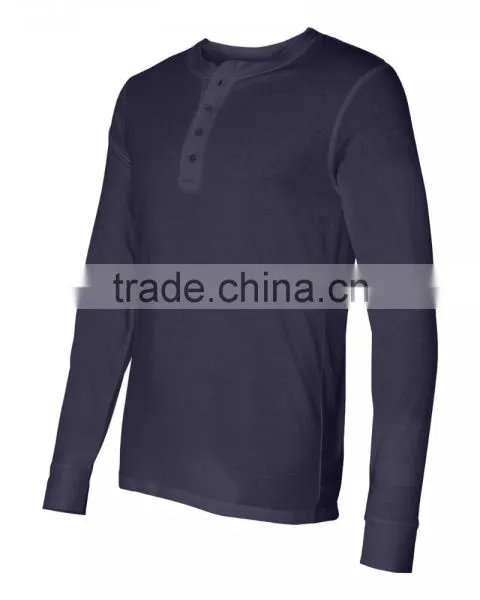 Bella+Canvas Men's Jersey Long Sleeve Henley Tee - 100% Combed and Ring-spun Cotton and Comes With Your Printed Logo photo-2