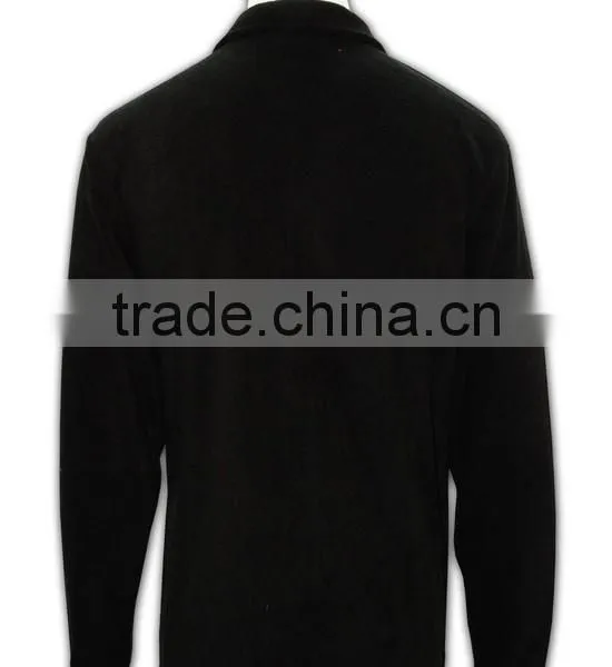 China Manufacture High Quality Custom Black Mens Microfiber Fleece Hoodie photo-3