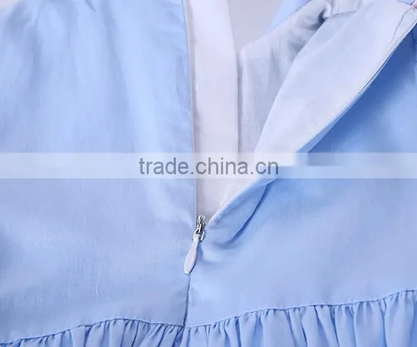 Latest Fashion Blue Smocked Dress Girls Stunning Smocking Clothing photo-5