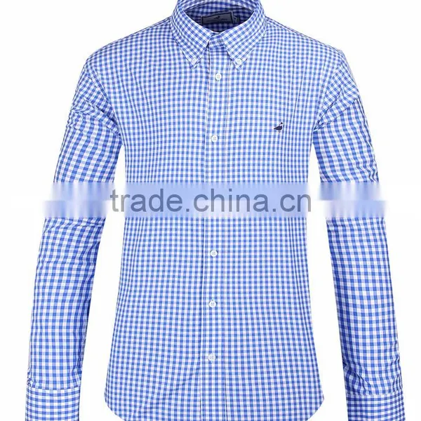 Small Checks Men's Long Sleeve Button-down Casual Shirt photo-3