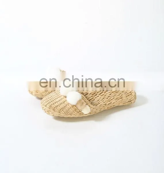 Wholesale Handwoven Grass Slippers Beach Shoes House Shoes Woman's Slippers photo-3