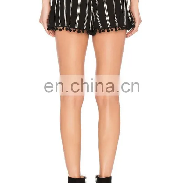 Classic Black and White Strip Suit Shorts Sexy Yoga Shorts photo-4