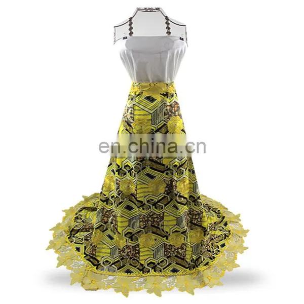 African Printed Wax Embroidered Lace Latest Design Wax Lace Fabric With Stones S170721001 photo-2