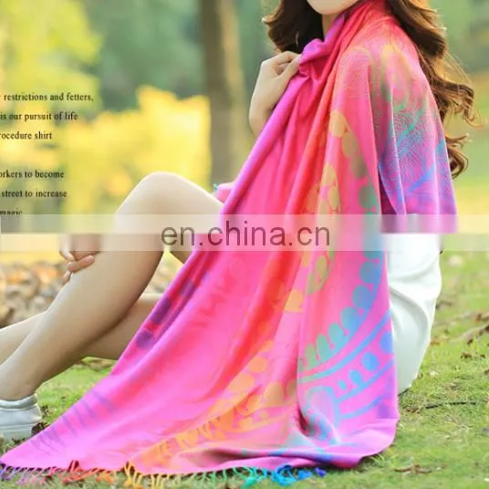 100% Cotton 7 Multicolours Phoenix Tail Design Winter Head Wraps and Shawls photo-4