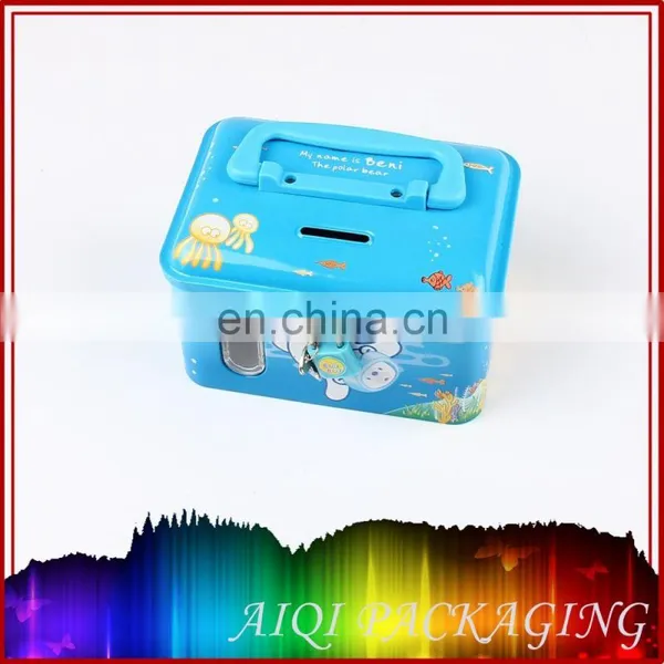 Wholesale Magnetic Special Customized Metal Tin Money Box With Lock and Key photo-2