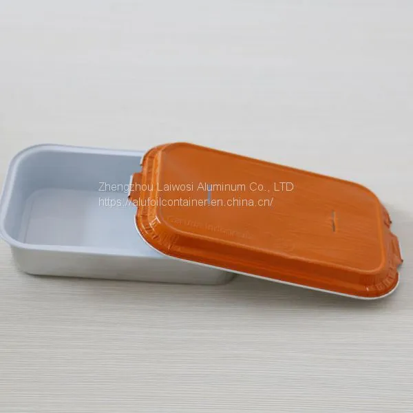 Aluminum Foil Airline Food Packing Container With Colorful Lids photo-2